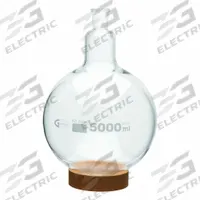 UNITED SCIENTIFIC SUPPLIES INC Glass Flasks: 5,000 mL, Colorless, Round, Includes Closure (MPN FRB057-5000). Key specifications — Shape: Round; Body Color: Colorless; Brand: UNITED SCIENTIFIC SUPPLIES INC; Compatible with Stopper Size: 24/40; USP Specification: Type I.