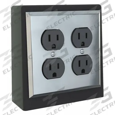 INSTOCK Electrical Pedestal: 2 7/8 in Overall Lg, 5 1/4 in Overall Wd - Lab Furniture Electrical Pedestals