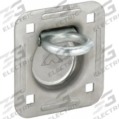 BUYERS PRODUCTS Recessed Rope Ring: Zinc Plated, 6 5/8 in Overall Lg, 5 11/16 in Overall Wd (MPN B801) - Fleet and Vehicle Maintenance