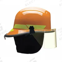 BULLARD Fire Helmet: Orange, Modern Rear Brim, Chin Strap, 4-Point Sure-Lock(R) Ratchet (MPN LTXOR). Key specifications — Color: Orange; Chin Strap: Yes; Brand: BULLARD; Style: Modern Rear Brim; Suspension: 4-Point Sure-Lock(R) Ratchet.