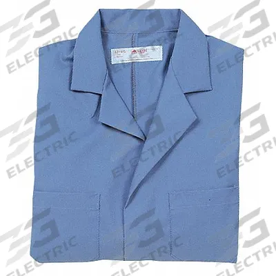 RED KAP Collared Lab Coat: M, Blue, Polyester/Cotton, 4 Pockets (MPN KT30PB RG 42) - Safety