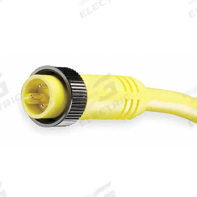 BRAD HARRISON Cordset: 7/8"-16 Male Straight x Bare Wire, 3 Pins, Yellow, PVC, 6 ft Cable Lg - Single-Ended Cordsets with PVC Jacket for Flexing Applications
