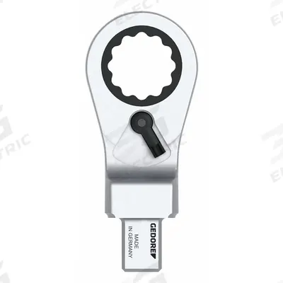 GEDORE Interchangeable Torque Wrench Head: 9mm x 12mm Drive Size - 12-Point Box End Torque Wrench Heads