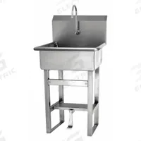 SANI-LAV Hand Sink: 46 1/2 in Overall Ht, 20 in Bowl Lg, 9 in Bowl Dp, 0.5 gpm Flow Rate, 16 ga (MPN 5241-0.5). Key specifications — Includes Side Splash: Side Splash Not Included; Brand: SANI-LAV.