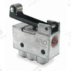 ARO Manual Air Control Valve: 200, Three-Way / Two-Position, Roller, Black, 4 scfm Flow Rate - Max (MPN 203-2-C). Key specifications — attr1092903: Black; attr1086905: Spring Return; attr1086907: 200; attr1086914: Normally Open/Normally Closed; attr1086904: Manual Air Control Valve; attr1086871: 203-2-C.