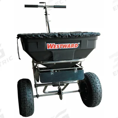 WESTWARD Manual Walk-Behind Spreader: Snow Removal and De-Icing, 125 lb Capacity - Salt & Ice Melt Spreaders
