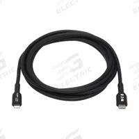 EATON TRIPP LITE Usb Cable: Type C End 1, Lightning End 2, Black, 9.8 ft Lg, 2.0 USB Specification (MPN M102-03M-BK). Key specifications — End 1 Connection Type: Type C; Color: Black; Brand: EATON TRIPP LITE; Jacket Material: PVC; Product Type: USB Cable; End 2 Connection Type: Lightning.