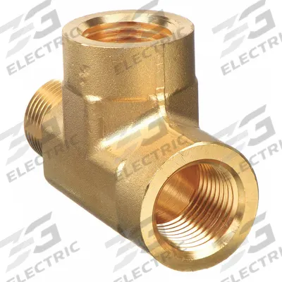 PARKER Metal Pipe Tee: Tee, 1/2 in x 1/2 in x 1/2 in, 2,500 psi, 2 45/64 in Lg - Threaded High-Pressure Pipe Fittings