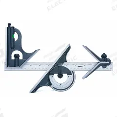 INSIZE Combination Square Set: Inch/Metric, Std, Center/Protractor/Square, Std Stainless Steel (MPN 2278-180E). Key specifications — attr936159: 1 mm; attr936166: Cast Iron; attr936169: Blade; attr934771: INSIZE; attr936157: Etched; attr969017: Protractor.