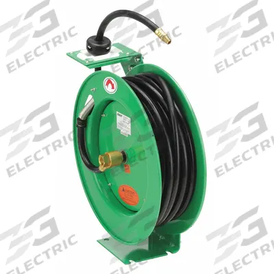 SPEEDAIRE Spring Return Hose Reel: 50 ft (3/8 in I.D.), 3/8 in MNPT x 1/4 in MNPT - Standard Air or Water Spring-Return Hose Reels
