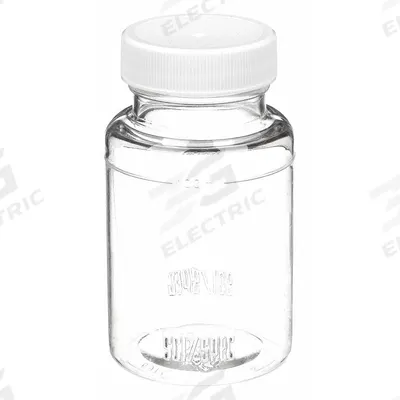 QORPAK Wide Mouth Bottle: PET, 120 mL, 4 fl oz, Closure Included, Colorless, 38-400 - PET Wide Mouth Round Lab Bottles