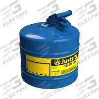JUSTRITE TYPE I SAFETY CAN: For Use With Kerosene, 5 gal Capacity, Powder Coated Steel, Blue (MPN 7150300). Key specifications — Brand: JUSTRITE.