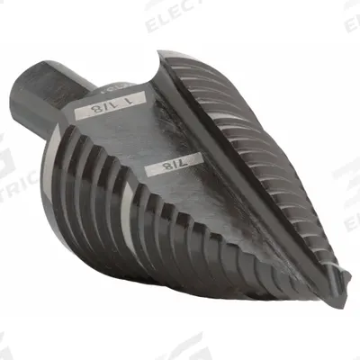 MILWAUKEE Step Drill Bit Set: 7/8" to 1-1/8", Black Oxide HSS, 3-Flats Shank - High-Speed Steel Step Drill Bits