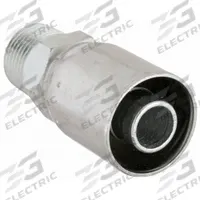 WEATHERHEAD Hydraulic Crimp Fitting: Steel x Steel, Straight, -8 For Hose Dash Size, Rigid, 2 PK (MPN 08E-106). Key specifications — Fitting Gender: Male x Genderless; Fitting Connection Type: NPTF x Crimp; Thread Size: 3/8"-18; For Hose Dash Size: -8; Brand: WEATHERHEAD.