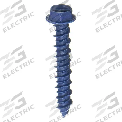 APPROVED VENDOR Concrete Anchor Screw: 1 1/4 in Overall Lg, 3/16 in Dia, Steel, Blue Ruspert - Hex-Head Screw Anchors