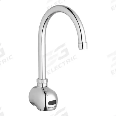ELKAY Bathroom Sensor Faucet: Brass, Chrome Finish, Single-Post, Battery/Plug-In - Single-Post Sensor Bathroom Faucets