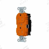 HUBBELL Receptacle: Duplex, 5-15, Orange, 125V AC, 15 A, 2 Pole / 3 Wire (MPN 5262STOTR)