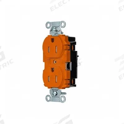 HUBBELL Receptacle: Duplex, 5-15, Orange, 125V AC, 15 A, 2 Pole / 3 Wire (MPN 5262STOTR) - General Purpose Receptacles