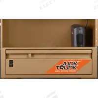 KNAACK Jobsite Field Office: 39 5/16 in W x 26 13/16 in D x 48 1/4 in H, Tan (MPN 118-M-KL). Key specifications — attr1116233: Tan; attr1116253: KNAACK; attr1222022: Includes Proprietary Recessed Padlock.