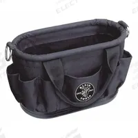 KLEIN TOOLS Tool Tote: 15 1/2 in W x 7 1/2 in D x 10 in H, Black, Polyester, 7 Pockets, Polyester (MPN 58886). Key specifications — Color: Black; Brand: KLEIN TOOLS; Material: Polyester.