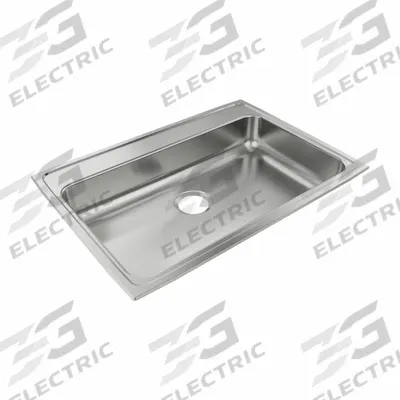 JUST MANUFACTURING Bowl Drop-In Sink: 31 in Overall Lg, 21 1/4 in Overall Wd - One-Bowl Counter-Mounted Kitchen & Bar Sinks without Faucets