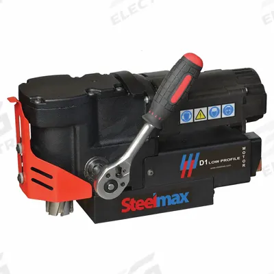 STEELMAX Drill Press: 350 RPM – 350 RPM, Electric Magnet, 1 3/8 in Drill Travel - Low-Profile Magnetic Drill Presses