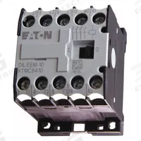 EATON Miniature IEC Magnetic Contactor: Non-Reversing, 3 Poles, 3NO Contacts, 6 A, 240V AC Coil (MPN XTMC6A10B). Key specifications — attr945107: EATON; attr972381: Yes.