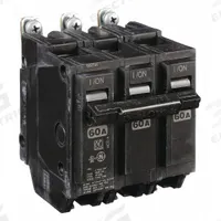 GE Miniature Circuit Breaker: THQB, 60 A, 120/240V AC, Three Phase, 10kA at 120/240V AC, Std (MPN THQB32060). Key specifications — attr195972: 60 A; attr195973: 120/240V AC; attr195974: Three; attr195975: 10kA at 120/240V AC; attr195976: Lighting Panels.