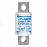 Fuses: A30QS Series, 300 A, 300 V AC, 300 V DC DC Volt Rating, Indicating (MPN A30QS300-4IL). Key specifications — Series: A30QS; Brand: MERSEN; Voltage Type: AC/DC.