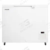 ACCUCOLD Lab Freezer: Chest, 8.4 cu ft, 0°C to 60°C, Manual Defrost Method, 27 1/4 in Overall Dp (MPN EL21LT). Key specifications — Defrost Method: Manual; Brand: ACCUCOLD; Door Hinge: Top.