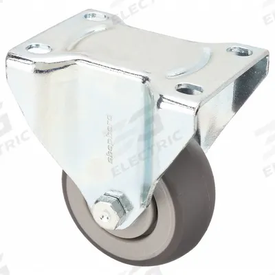 APPROVED VENDOR Plate Caster: Rigid, Rubber, 3 in Wheel Dia, 1 1/4 in Wheel Wd - Debris-Resistant Plate Casters