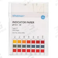CYTIVA WHATMAN pH Indicator Test Strips: 4.5 pH to 10 pH, 0.5 pH Resolution, 3 1/8 in Overall Lg (MPN 2614-991). Key specifications — pH Resolution: 0.5 pH; Brand: CYTIVA WHATMAN.