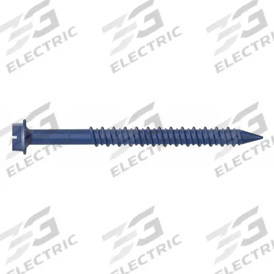 MKT FASTENING Concrete Anchor Screw: 4 in Overall Lg, 3/16 in Dia, Steel, Blue Ruspert - Hex-Head Screw Anchors