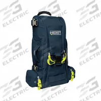 MERET USA Oxygen Response Bag: 26 in L x 16 1/2 in W x 7 3/4 in D, Tarpaulin, Black, 11-20 in/30+ in (MPN M8108TBN). Key specifications — Color: Black; Closure Type: Zipper; Features: Accommodates upto a Jumbo D or Md O2 Cylinder as well as Taller All-In-One VIPR Regulator Systems; Brand: MERET USA.