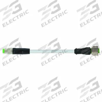 MURRELEKTRONIK Cordset: M8 Male Straight X M12 Female Straight, PUR, Gray - M12 x M8 Cordsets with PUR Jacket for Twisting Applications