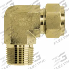 BRENNAN INDUSTRIES Compression Fitting Elbow: 1 in OD x 1 in Pipe Size, Tube x MNPT, Brass (MPN N2501-16-16-B). Key specifications — Compatible Fitting Brands: BI-Lok; Brand: BRENNAN INDUSTRIES; Series: N2501.