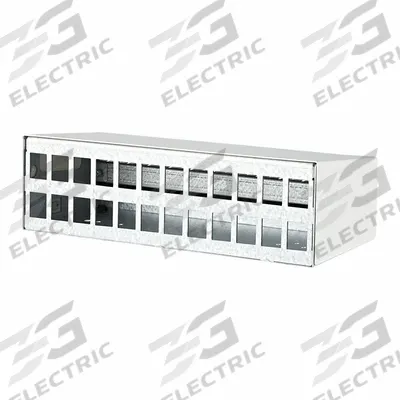METZ CONNECT RJ45 Housing: Surface, Steel, RJ45, 24 Ports - Voice & Data Housings, Panels & Connector Components