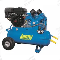 JENNY Portable Gas Air Compressor: 1 Stage, 9 hp Engine, Honda, 17.8 cfm @ 90 psi, 17 gal Air Tank (MPN G9HGA-17P). Key specifications — attr50858: Honda; attr50844: JENNY.