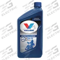VALVOLINE Engine Oil: Conventional, 1 qt Size, Bottle, 20W-50, Motorcycle 4-Stroke (MPN 798152). Key specifications — SAE Grade: 20W-50; Brand: VALVOLINE; Compatible Engine Type: Gasoline Engines; Compatible Vehicle Type: Motorcycles; Oil Series: Motorcycle 4-Stroke.