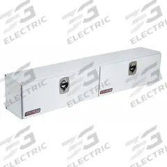 WEATHER GUARD Topside Truck Box: Topside Truck Box, Double Drop-Down Doors Lid, D-Handle, Steel (MPN 290-3-02). Key specifications — Brand: WEATHER GUARD; Color: White; Lock Type: Keyed.