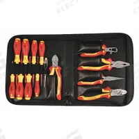 WIHA Insulated Tool Kit: Insulated, 14 Total Pcs, Tool Case (MPN 32869). Key specifications — attr541600: (1) Long-Nose Pliers; attr541603: None; attr541599: (1) Cable Cutter; attr541604: (1) Voltage Detector; attr541515: WIHA; attr548994: (1) Specialty Screwdriver.