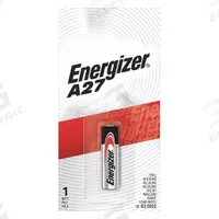 ENERGIZER Battery: A27 Battery Size, Alkaline, 27 mAh Capacity, 12V DC (MPN A27BPZ). Key specifications — Battery Chemistry: Alkaline; Brand: ENERGIZER.