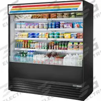 TRUE REFRIGERATION Refrigerated Merchandiser: 78 1/2 in x 72 in x 29 7/8 in, Black, 8 Shelves (MPN TOAM-72-HC~TSL01). Key specifications — attr1277723: TRUE REFRIGERATION; attr1277683: R-290; attr1277691: No; attr1277694: Black; attr1280716: Partial Glass Panel; attr1280729: TOAM.