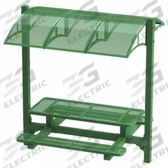 ULTRAPLAY Canopy Picnic Table: Perforated Metal, Thermoplastic Coated, Green, 142 1/4 in Overall Ht (MPN 320-P6). Key specifications — Brand: ULTRAPLAY; Tabletop Color: Green; Manufacturer Part Number: 320-P6; Product Type: Canopy Picnic Table; Frame Material: Steel.