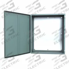 HAMMOND Electrical Enclosure: Steel, 42 in x 36 in x 16 in, NEMA 12/13, w/Panel, Solid Cover, Hinged (MPN 1418P16). Key specifications — Brand: HAMMOND; Closure Method: Clamps; Knockouts: Not Included.
