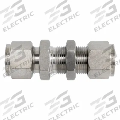 BRENNAN INDUSTRIES Compression Fitting Straight: 1/2 in OD x 1/2 in OD Fitting Size - Clean & Bagged Single-Ferrule Stainless Steel Fittings