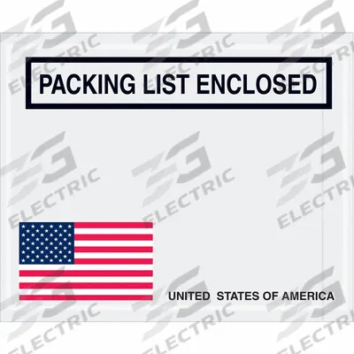 APPROVED VENDOR Packing List Envelopes: 5 1/2 in x 4 1/2 in, Packing List Enclosed, Top - Printed Packing List Envelopes