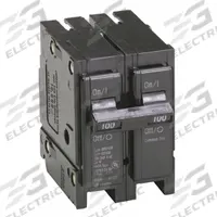 EATON Circuit Breaker: 100 A, 120/240V AC, Single Phase, 10kA at 120/240V AC, Type BR Loadcenters (MPN BR2100). Key specifications — Amps: 100 A; AC Voltage Rating: 120/240V AC; Phase: Single; Max. AIR Rating: 10kA at 120/240V AC; Circuit Breaker Type: Standard; For Use With: Type BR Loadcenters; Brand: EATON.