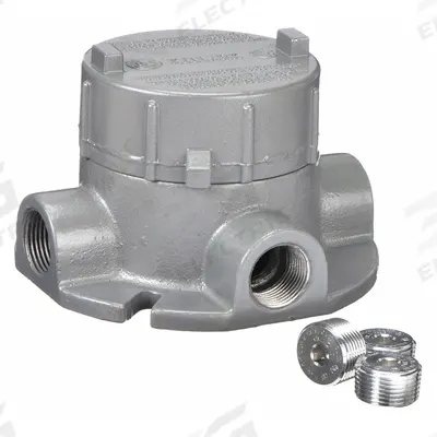 HUBBELL KILLARK Conduit Outlet Body: Aluminum, GE, 1 in Trade Size, XTF Body - X, XAT and XTF Round Body - Cross Type