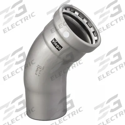 VIEGA MEGAPRESS Crimp Elbow Fitting: 4 in Pipe Size, Press-fit, Steel - Steel Press Pipe Fittings
